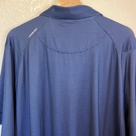 Callaway Opti-Dri Blue Gingham Mini Check Polo Golf Shirt Men 2X - Picture 3 of 7